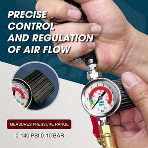 Régulateur de pression d'air LEMATEC 0-140 PSI 0-10 Bar avec manomètre analogique pour pistolet de pulvérisation et outils pneumatiques - Product Image 5
