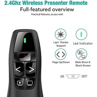 R400 Presentador inalámbrico Puntero láser Presentación PPT Pluma de PowerPoint inalámbrica Usb Control remoto Ratón Reunión Pluma abatible