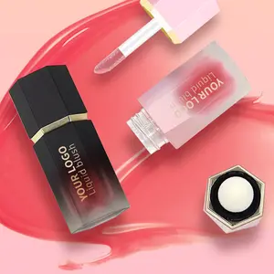 Colorete de mejillas natural personalizado Crema de colorete pigmentada de larga duración a prueba de manchas 2 <span class=keywords><strong>en</strong></span> 1 Colorete facial Maquillaje de rubor líquido - Product Image 5