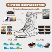 Bottes tactiques antidérapantes en nylon et cuir noir personnalisées pour homme, vente en gros d'usine recommandée