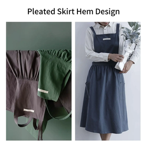 ชุดเดรสผ้าฝ้ายสำหรับผู้หญิงผ้ากันเปื้อนสำหรับอบในร้านกาแฟงานบ้านดอกไม้ - Product Image 2