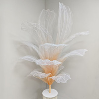 Adornos para Boda, Centro de Mesa, Flor Artificial de Organza de Gran Tamaño, Decoración para el Hogar, Hotel, Fiesta, Festival, Eventos, Escenario