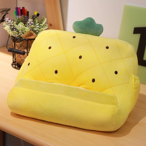 Soporte para libro de <span class=keywords><strong>teléfono</strong></span>, soporte para tableta, cama de lectura adorable, cojín de descanso para el hogar, regalos, 11 pulgadas, <span class=keywords><strong>piña</strong></span> amarilla, almohada para portátil, felpa - Product Image 2