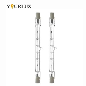 Doble extremo <span class=keywords><strong>120V</strong></span> 220V 230V 100W 150W <span class=keywords><strong>300W</strong></span> 400W 500W 1000W halógeno de cuarzo R7S 78mm J118 lámpara de tungsteno 2700K blanco cálido - Product Image 1