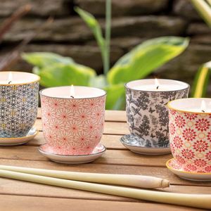 Decorative Porcelain Jar Scented <b>Candles</b> with Floral Patterns Round Aromatherapy Art <b>Candle</b> for Home Decoration - Product Image 4