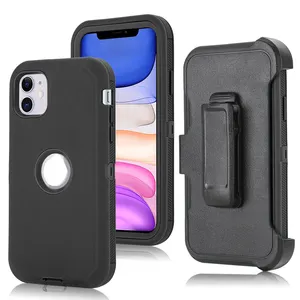 Capa robusta 3 em 1 para celular, à prova de choque, para iphone 15 pro max, clipe de cinto, suporte de apoio, capa com suporte para iphone 14 13 12 11 xs max