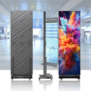 Afficheur numérique sur pied P1.86 cob 640x1920mm, écran LED, cadre en aluminium, publicité intérieure avec roulettes - Product Image 2