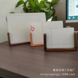 Porte-cartes en bois massif et acrylique avec base en forme de U, 20 cm x 20 cm, pour l'affichage de photos, usage domestique ou professionnel - Product Image 2