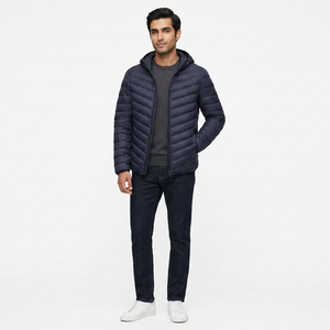 Blouson d'hiver matelassé pour homme, col montant, couleur unie personnalisable, en toile respirante, rembourré de coton, grandes tailles, vente en gros - Product Image 1