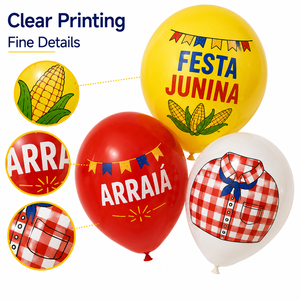 Ballons en latex imprimés Festa Junina Sao <span class=keywords><strong>Joao</strong></span> Arraia à motif écossais pour la décoration de fête du festival de juin brésilien - Product Image 3