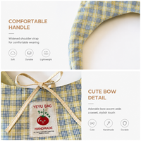 Grosir Tas Tote Fashion Motif Kotak-kotak Tas Kanvas Pelajar Tas Tote Kapasitas Besar Tas Belanja Tas Makan Siang Praktis