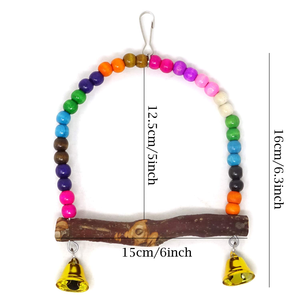 Perchoir d'entraînement multicolore pour perroquet, accessoire de cage, jouet balançoire pour oiseaux, idéal pour les tours de volière - Product Image 4