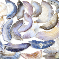Plumes en agate grise sculptées en cristal naturel de haute qualité pour la décoration et les cadeaux, vente en gros