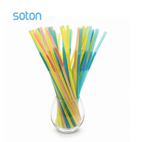 Pailles à boire en plastique flexibles jetables personnalisées Soton, kit de pailles longues et colorées pour les boissons, les bars et les fournitures de fête