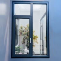 Fenêtre personnalisée à double/triple vitrage étanchéité à l'eau maison isolée thermiquement fenêtres à battant en aluminium avec moustiquaire à vendre