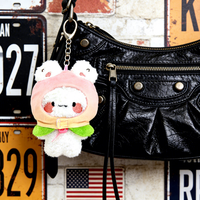 Porte-clés en peluche lapin personnalisé, jouet original Kawaii, mini taille 10 cm, lapin doux, breloque de sac