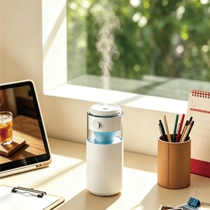 Mini humidificateur portable 270 ml, rechargeable par USB, humidificateur d'air à brume froide avec lumière 7 couleurs pour chambre à coucher, bureau, voyage - Product Image 3