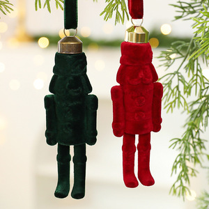 <b>Flocked</b> Plastic Velvet Nutcracker Decorative Pendant DIY <b>Christmas</b> Indoor Window Display <b>Tree</b> Ornament Hanging Decoration - Product Image 4