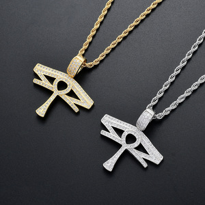 Collar con Combinación <span class=keywords><strong>de</strong></span> Ojo Turco y Cruz Anka, Colgante <span class=keywords><strong>de</strong></span> Latón con Circonita para Hombre - Product Image 5