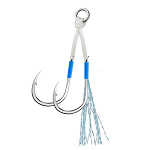 เพลเมอร์ 2 ชิ้น/ถุง 13 #   17 #   ตะขอเบ็ดตกปลาทะเลน้ำเค็มเหล็กกล้าคาร์บอนแบบสองห่วง - Product Image 4