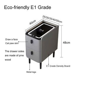 Smart Nightstand With Drawer Lock Wireless Charging LED & USB, Modern Eco-Friendly Bedside Table for Bedroom Hotel Customizable - Product Image 2