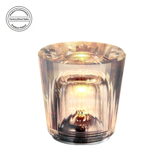 2025 New Modern Design Rechargeable 1900K Yellow LED Table Lamp Crystal Bar Light for Restaurant Gift Battery Powered