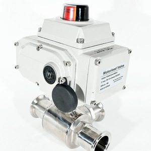 Motorized Valve A500-T38-S3-B-CR501 3 Way 3/4 In Tri <b>Clamp</b> DC24V Stainless Steel Sanitary Electric Valve - Product Image 1
