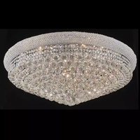 Vente en gros de luminaires LED décoratifs pour banquets, plafonnier en cristal encastré avec socle en fer
