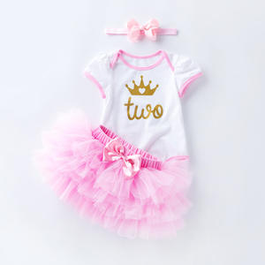 Babykleertjes Kleding 1e 2e Verjaardag Kids Baby Meisje Romper Tule Tutu Jurk Voor 1e Verjaardag DGHB-050 - Product Image 4