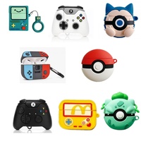 Étui de protection 3D rétro en silicone pour AirPods Pro 2, design console de jeu, motif Gameboy, avec porte-clés