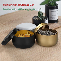 Boîtes à bougies en métal noir mat de 4 oz (120 ml) avec couvercles de 65*45 mm, recyclables, pour baumes, crèmes, aromathérapie, avec logo personnalisé, matériaux recyclés