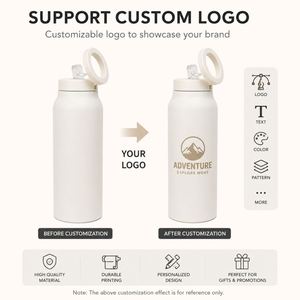 Custom 24Oz <b>Portable</b> <b>Vacuum</b> Flask Sports Travel Magnet Thermos Water Bottle With Magnetic Phone Holder Straw Lid - Product Image 5