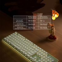 LANGTU L1 Keyboard nirkabel dengan nuansa mekanis yang senyap untuk desktop, laptop, gaming, penggunaan kantor, dengan lampu latar, versi berkabel.