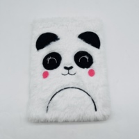 Carnet A5 pour fille, motif ours rose, imprimé dessin animé, couverture en peluche douce et moelleuse, cadeau pour enfant, journal intime