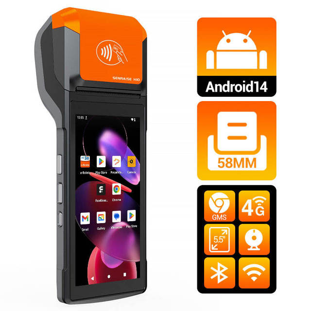Senraise Cheap Handheld Thermal POS Terminal Printer 5.5 Inch Android 14 32GB/3GB Wireless Data Payment System for Lottery