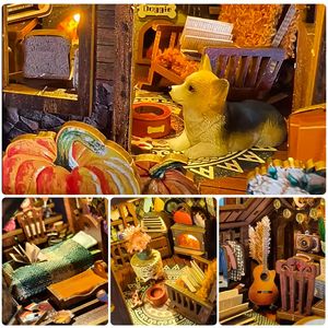 Dusk Cottage Book Stand Model SL07 DIY Cabin Handmade Assembly Toy Wooden Building Blocks <strong>3D</strong> Puzzle Gift for Ages >14 - Product Image 4