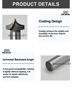 Dao khắc CNC Warrior's Bit, cán 1/2 inch và 1/4 inch, thép tốc độ cao, dùng cho gỗ, đầu nhọn, dao khắc sắc bén - Product Image 5