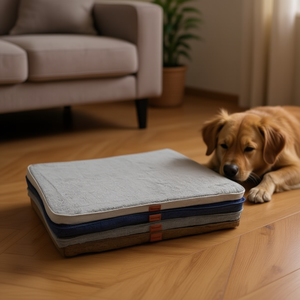 Tappetino per Animali Domestici in Spugna Peluche Grigio Chiaro 5cm, Dimensioni 80*120*5CM per Letti per Animali - Product Image 3