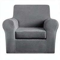 MeiMeilio Housses de canapé et fauteuils 2 pièces respirantes, anti-poussière, extensibles, lavables, unies, multi-tailles, protection pour chiens et chats
