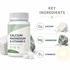 Suplemento de Salud, Tabletas de Vitamina D, Calcio, Magnesio y Zinc para Adultos - Mejora la Densidad Ósea, 120 Tabletas, Marca Privada ODM/OEM - Product Image 4