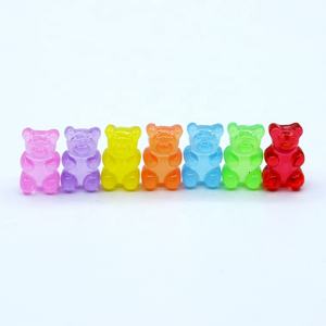 Wholesale price resin colored transparent gummy Bear Lollipop Candy Simulation Decoration DIY