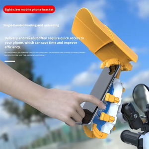 Soporte para Teléfono de Motocicleta de 8 Garras, Impermeable, Rotación de 360°, Bloqueo Seguro, Absorción de Impactos, Soporte de Navegación Móvil con Parasol - Product Image 1