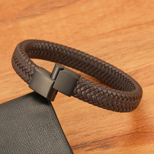 Classic Braided PU Leather <b>Bracelet</b> <b>Red</b> Black Magnetic <b>Bracelet</b> Health Clasp Unisex Gift Jewelry - Product Image 3