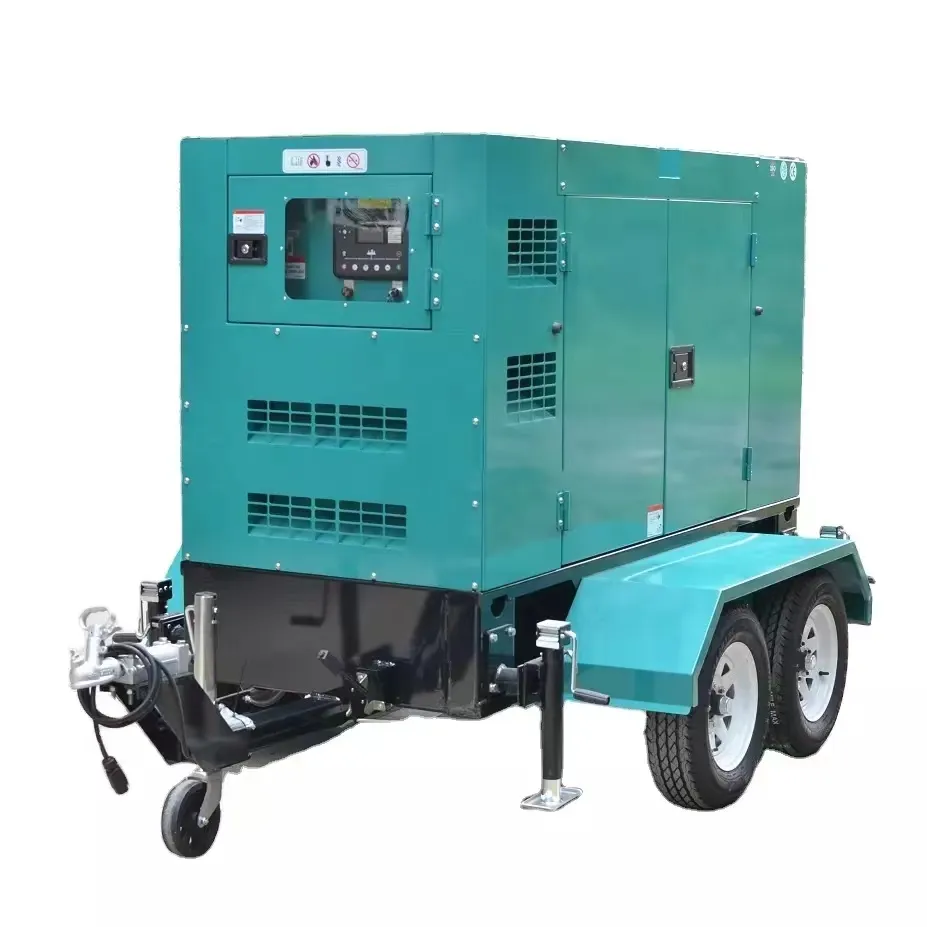 50kw 60kw 80kw 100kva 100kw 125kva 130kva 150kva Portable trailer type generator with Cummins power 50 kw diesel generator