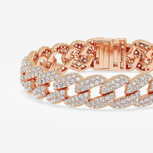 Pulsera de Eslabones Cubanos con Diamantes Cultivados en Laboratorio de 13.5 CTW, 7.5 Pulgadas, Joyería Elegante y Brillante para Mujer - Product Image 1