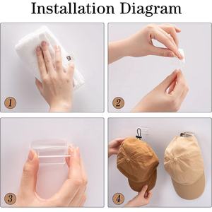 丙烯酸帽子挂钩，用于墙壁简约支架组织器，无钻孔，用于门壁橱办公室卧室浴室展示 - Product Image 3