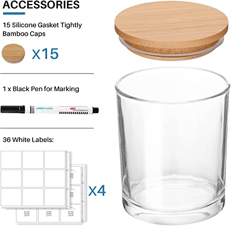 Sapphire Blue Glass Candle Jars with Lids 6 oz glass candle jar