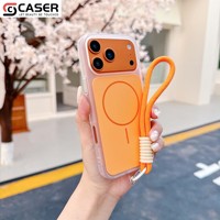 Coque de téléphone magnétique colorée style Ins avec dragonne, fine et antichoc, pour iPhone séries 12-17