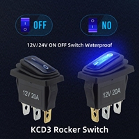 Interrupteur à bascule Defond 12V 24V étanche 3 broches pour bateau, interrupteur à bascule robuste marche/arrêt marine LED I/O pour camping-car, VTT, camion