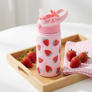 <span class=keywords><strong>Gobelet</strong></span> isotherme de 12 oz en acier inoxydable avec revêtement poudré, personnalisable, avec bouchon à clapet, pour enfants, modèle Bounce - Product Image 2